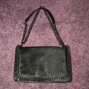 ZARA EMBOSSED LEATHER SHOULDER BAG